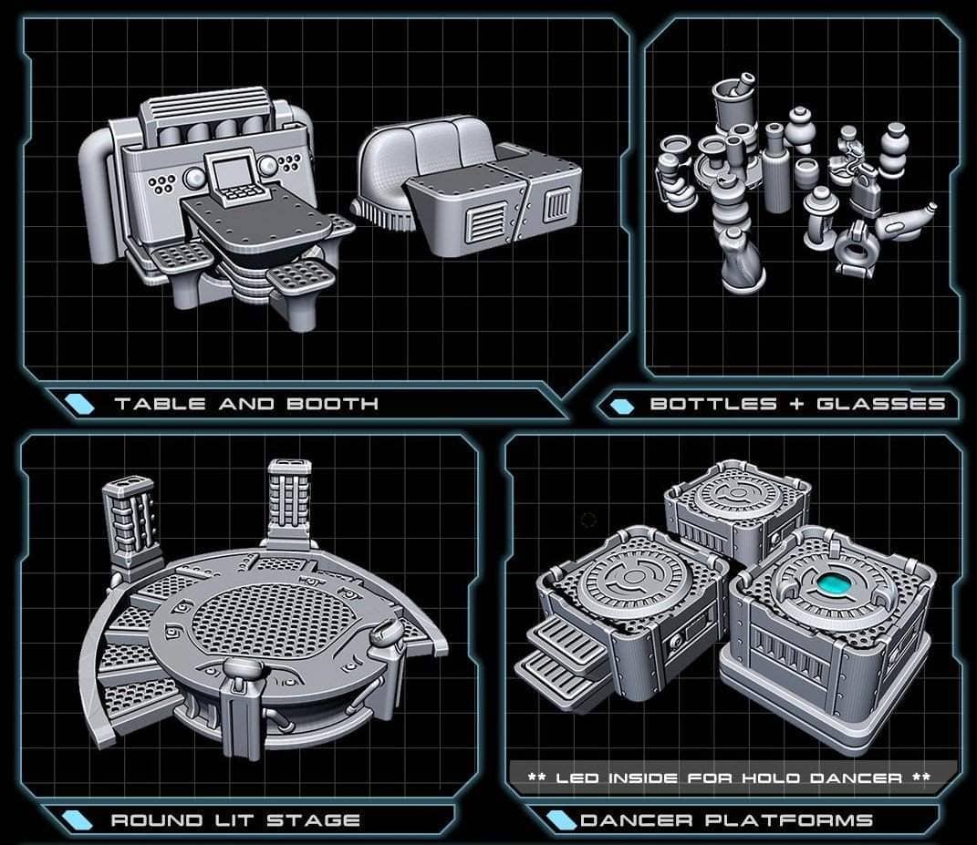 Booths, Round Stage and Dancer Platforms-EC3D-