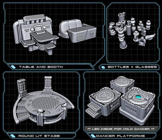 Booths, Round Stage and Dancer Platforms-EC3D-
